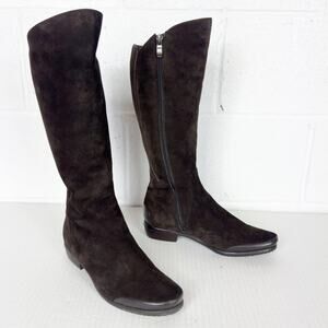 Vintage Ilasio Renzoni Boots Womens 36 Brown Suede‎ Knee High Shearling Lined